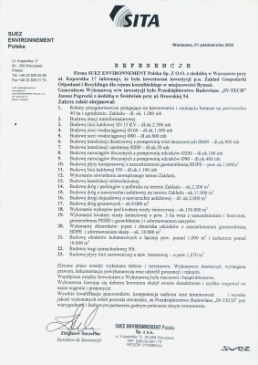 Kliknij, aby zobaczyć. Referencje od Suez Environnement